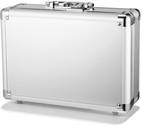VALICLUD Aluminum Briefcase Portable Hard Tool Storage Box, Password Lock | 11.42X8.07X3.94In Metal Case Organizer for Instruments and Large Medicine Storage Ideal for Outdoor Activities