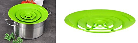 Gravidus Silikon Überkochschutz, hitzebeständig bis 240°C, für Töpfe von Ø15-25cm, Mikrowellen- und Spülmaschinengeeignet