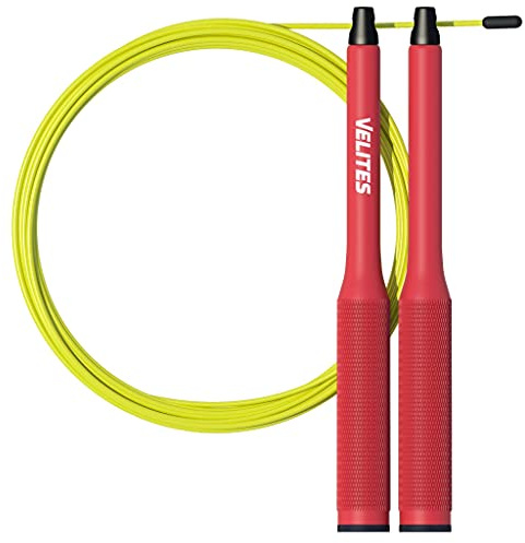 Velites Cuerda de Saltar lastrada para Crossfit, Boxeo y Fitness Vropes Fire 2.0 Comba de Velocidad de Aluminio (Lastres no inculidos)