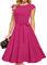 DRESSTELLS Cocktailkleid Damen Rosa Elegant 1950er Knielang Rockabilly Hochzeitkleid Vintage A-Line Swing Festlich Midilang Sommer Kleid Abendkleid Kurz Rose XL