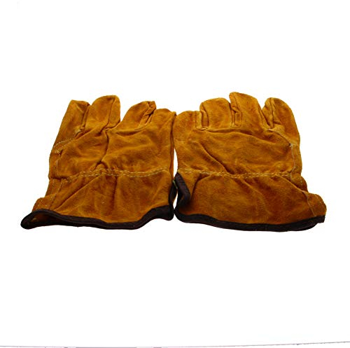 Utoolmart Paire de gants de soudage MIG en cuir de vachette ignifuges résistants à la chaleur pour soudage TIG MIG, cheminée, barbecue, jardinage