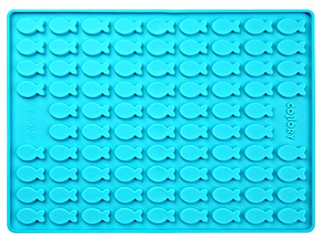 Collory Medium fisk (3,5 cm) silikon god bakmatta, hundkakor själv, bakning av choklad, godisform, material non-stick och livsmedelssäker (BPA-fri)