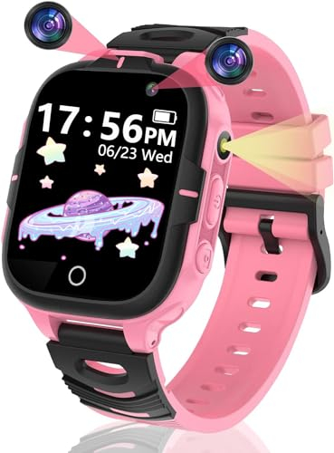 clleylise Montre Connectée Enfant - Smartwatch avec 24 Jeux, Appels, Musique et Plus pour Enfants de 3 à 12 Ans