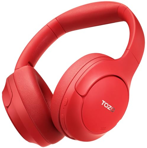 TOZO HT2 Hybrid Active Noise Cancelling Wireless Headphones, 60H Playtime Lossless Audio Over Ear Bluetooth Headphones, Hi-Res Audio Deep Bass Foldable Lightweight Headset for Workout