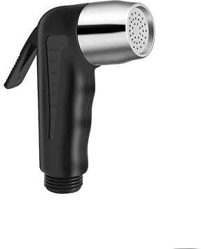 Bargin Pulvérisateur de bidet en tissu pour salle de bain, bidet à main en acier inoxydable, robinet de nettoyage Shattaf pour toilettes, noir (plastique noir)
