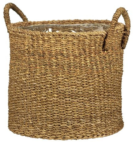 Scheurich Macetero de hierba marina 33 con asas de algas marinas, 35 cm de diámetro, 31 cm de altura, 26,9 l de volumen.