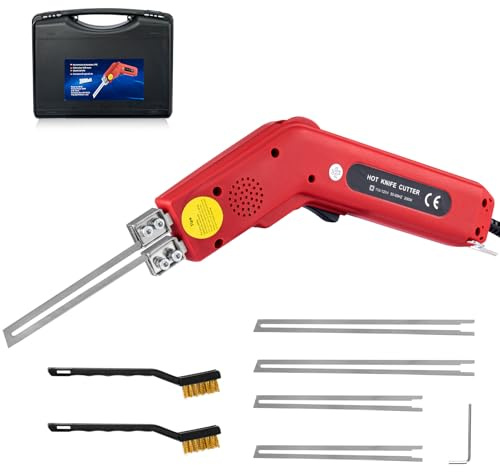 Toemics Toemics Electric Hot Knife Foam Cutter – 200W Styrofoam Cutting Tool, 4 Adjustable 50-500°C Blades for Polystyrene, Sponge, Crafts, and Insulation (Red)