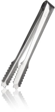 Vacu Vin Edelstahl-Eiszange - Perfekt für Barkeeper, Mixologen und Home Bar Enthusiasten - Spülmaschinenfest, Silber