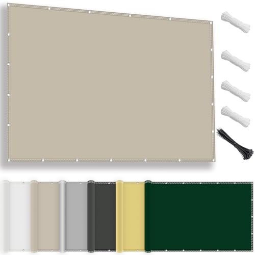 Sonnensegel wasserdicht rechteckig 3x4M, Sonnenschutz Terrasse UV-Schutz, wetterfest, ohne Bohren, 100% Polyester Schattierungsnetz mit Ösen und Seil für Pergola, Khaki