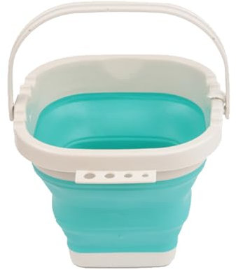 Cubo De Agua Cuadrado Plegable, Camping Cubo Plegable, Cubo Plegable De Silicona, para La Limpieza, para Pesca, Camping, Mochileros, Limpieza Y Automóviles (Cuadrado, Azul).