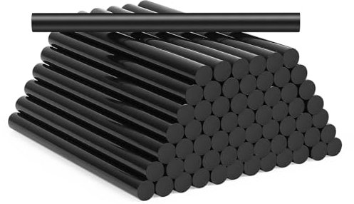 64 Pcs Baton de Colle pour Pistolet 11mm x 150 mm, Bâtons de Colle Chaude 7mm, Baton de Colle Pistolet pour Colle Pistolet à Colle Chaude noir Séchage Rapide pour Bricolage Artisanat