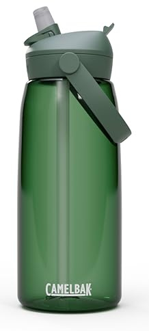 Camelbak THRIVE FLIP STRAW 950ml – sport bottle – on-the-go flow valve – dust cover – swivel handle – ideal for hiking – Forest Green, size: OS