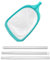Iouaer Pool Skimmer Net with Pole- Hot Tub, Pond & Spa Leaf Rake with Deep Ultra Fine Mesh for Kiddie Pools