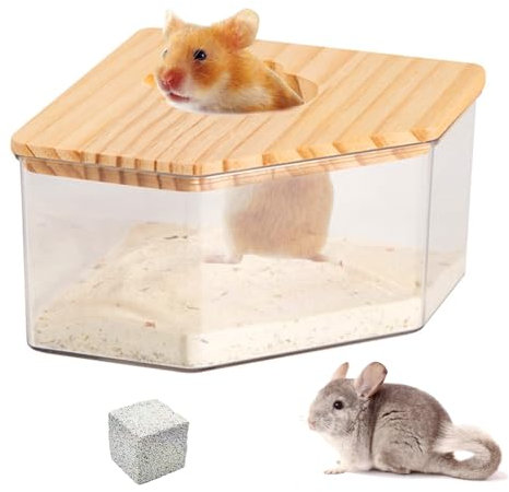 Hamster Sandbad, Haustier Hamster Badezimmer, Hamster Toilette Sandbad Container Toilette Acryl Badebox Haustier Badewanne Badezimmer Sandbad-Container Für Rennmäuse Gerbil Kleintiere Transparente