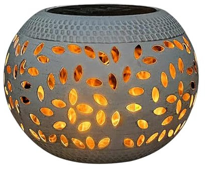 Lampada da tavolo solare per giardino esterno, impermeabile, a energia solare, luce a LED, design cavo, lanterna vintage per giardino e vialetto, scrivania, camera da letto, patio (A)