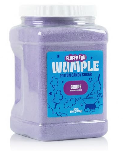 Wumple Purple Grape Cotton Candy Floss Sugar – Fine-Grain Floss Sugar Mix for Cotton Candy Machines, Parties, Carnivals & Events - Pack of 1 (61 oz)