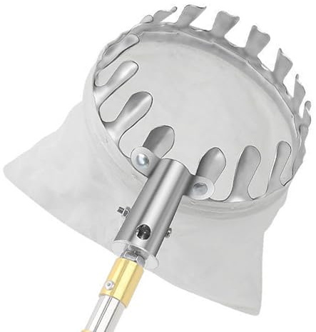 Eventerde Erntehelfer Obstpflücker Mit Stoffbeutel 24x18x15cm Apfelpflücker Mit Extra Dickem Baumwollbeutel Metall Nylon Pflückwerkzeuge Zum Erhalten Werkzeuge Für Apfel Orangen Pfirsichbirne