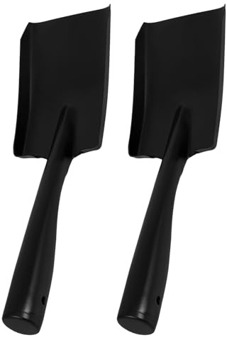 NOLITOY 2 pièces Pelle à Cendres Acier pour Cheminée et Barbecue Pelle Charbon Résistante Corrosion Compacte et Portable pour Jardinage Plage et Nettoyage Extérieur