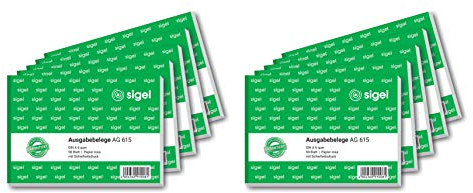 SIGEL AG615/10 Ausgabebeleg A6 quer, 50 Blatt, 10er Pack, aus nachhaltigem Papier