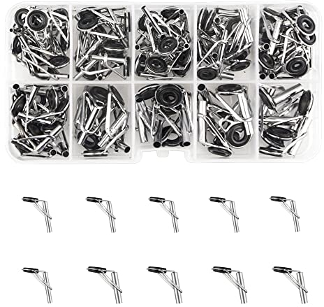 WMYCONGCONG 80 PCS Angelrutenführung Keramikspitzen Metallspinnende Angelrutenführungen Ersatzteilreparatursatz
