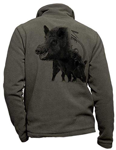 Pets-easy Chaqueta polar jabalí - ropa de caza personalizada, caqui, XL