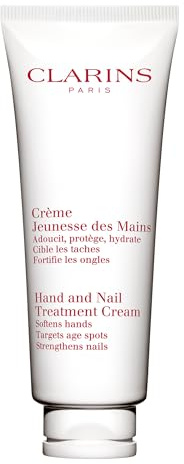 Clarins Hand and Nail Treatment Cream | Award-Winning | Softens, Nourishes and Shields Skin | Strengthens Nails and Conditions Cuticles | Natural Plant Extracts, Including Shea Butter | 3.4 Ounces