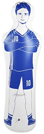 Tumbler Dummy, 160cm Portería de Entrenamiento de Fútbol Portero Inflable de Entrenamiento de Fútbol con Fondo de Agua para Pared de Goteo para Saco de Boxeo(Azul)