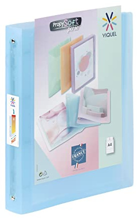 Viquel - A4 Maxi Flexible Binder - 4 Rings - 4 cm Spine - for A4 documents - Translucent Blue