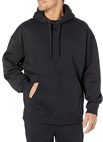 Amazon Essentials överdimensionerad huvtröja för män (finns i stora och långa), svart, X-Large