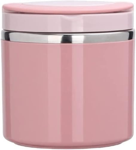 Termisk behållare för mat 630 ml/1 000 ml, varmhållningsbehållare med handtag, rostfritt stål termoskål med lock, termisk lunchlåda (rosa-630 ml)