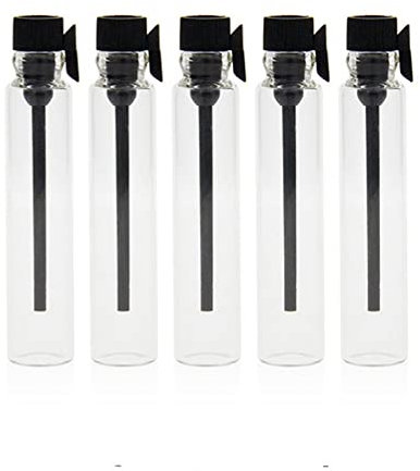 100 Stück Leeres Glas Parfüm Kleiner Probenfläschchen Laborflüssigkeit Duft-Testrohr-Versuchsflasche,Black Plug,3ml (10x62 mm)