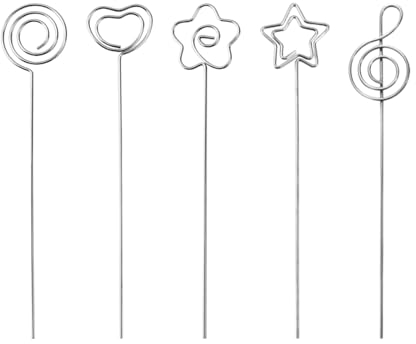 Cyleibe Metalldraht Memo Foto Clip, 50 Stück Zettelclips, Fotohalter DIY Handwerk Draht Klammern, Stehen Memo Foto Clip für Hochzeit Geburtstag Party Tischdeko