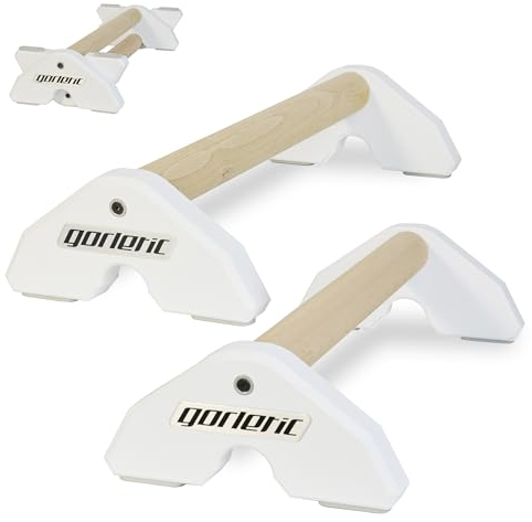 LowFit PRO Gorletic Calisthenics Parallettes - Gymnastik Parallettes, einfacher Transport, Athleten getestet, Premium Magnetic Design (Weiß)