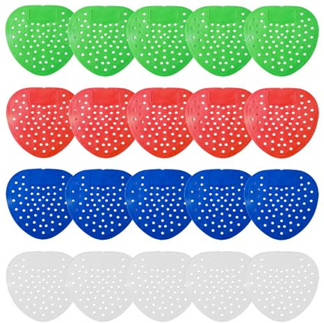 YPYMOD 20 Stück Duftende Urinal Anti-Blocking Deodorant Filter für öffentliche Toiletten in Hotels, Einkaufszentren, Schulen und Anderen Orten(19cm*17.6cm, 5 Rot, 5 Blau, 5 Weiß, 5 Grün)
