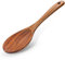 Cuillère ronde en bois de 25 cm de long - Grande cuillère pour la cuisson - Surface lisse - Cuillère en bois de teck naturel - Cuillère en bois résistante à la chaleur - Cuillère à mélanger pour