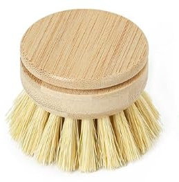 Wooden Washing Up Brush, 4Pcs Replacement Brush Heads for Eco Dish Brushes, Bamboo Dish Brushes Interchangeable Soft Bristle Refills for Washing and Cleaning