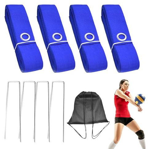 Linee da pallavolo da sabbia, per marcatura di beach volley, set da terra per campo da pallavolo, compatibilità generale del campo, di fissaggio per spina di terra, sportivi