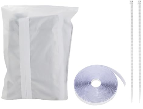 Dubbulon Kit di Ventilazione per Condizionatore Portatile - Set di Tenuta per Asciugatrice - Kit per Finestra con Chiusura Lampo e Fascette Senza Fori per Casa Camera da Letto e Asciugatrice