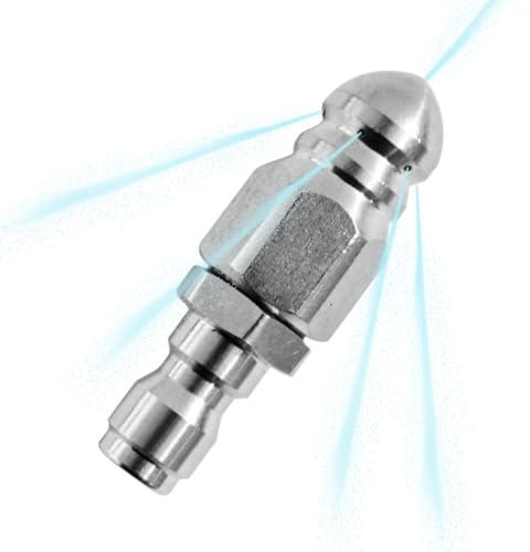 per Fognature Idropulitore, Ugello per Tubo Fognario ad Alta Pressione 6 mm, Accessorio Pulizia in Acciaio, Per Impianti Idraulici Cucina Garage Bagno Ristorante Giardino