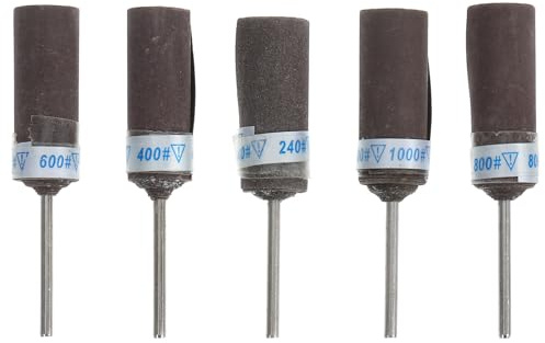 DEARMAMY Embouts de Tambour de Ponçage pour Ponçage Facile pour Outils Rotatifs 5pcs Papier Abrasif sur Tige 2,35mm Grain 240 à 1000 sur Bois et Matériaux Divers