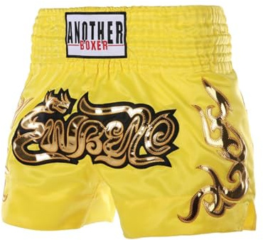 LDOZ Pantalones Cortos MMA Muay Thai BJJ Boxeo Artes Marciales Kickboxing Pantalones Cortos de Entrenamiento para Adultos y niños(Yellow,M)