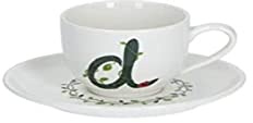 La Porcellana Bianca - Tazzina da Caffè con Piattino Lettera 'D' in Gift Box - Solotua - Arredo Casa, Tè, Caffè e Colazione - Porcellana - 90 cc