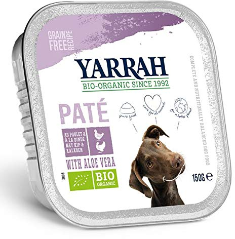 Yarrah - Hundefutter Paté Huhn und Truthahn mit Aloe Vera Bio 12x150g
