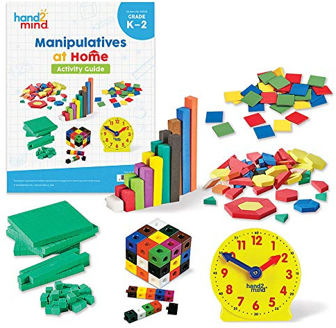 hand2mind Take Home Math Manipulatives Kit for Kids Grade K-2 (292 Pieces)
