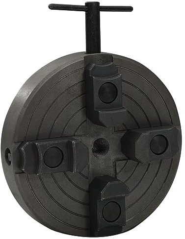 'vidaXL 4 Jaw Wood Chuck - M18 Connection Steel Black, Versatile & Durable Tool for Various Wood Chucking Lathe Designs - 150x63 mm'