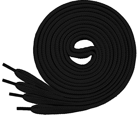 Di Ficchiano 1 o 2 paia – Lacci piatti 12 mm di larghezza per scarpe da ginnastica – molto resistenti agli strappi Shoelaces 70 cm – 200 cm di lunghezza, poliestere I Made in Europa, Nero , 110 cm /