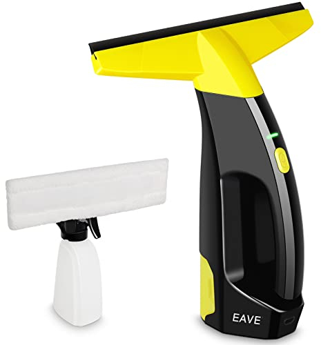 Window Vacuum, Rechargeable Window Vac, Power Window Vacuum Cleaner Set, 200ml Water Tank Cordless Window Washer (Yellow)