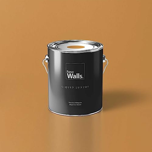 New Walls Premium Wandfarbe Orange Liquid Luxury Dispersionsfarbe für Innenräume – 5 L