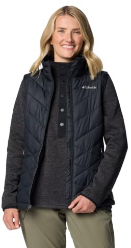Columbia Womens Heavenly II Insulated Puffer Vest, Black, Small