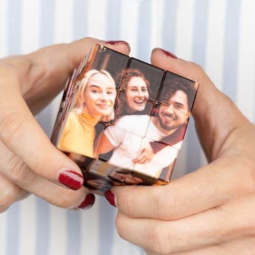 Wanapix | Cubo de Velocidad Personalizado 3x3 | Cubo de Lógica Giratorio con 6 Fotos | Impresión Directa sobre Cada Cara